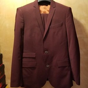 Zara Denim Couture Burgundy Suit